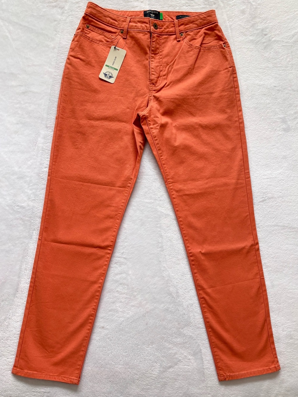 DOCKERS Slim Fit High Rise Jean-Cut Dusted Clay Khakis--NWT--30